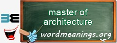 WordMeaning blackboard for master of architecture